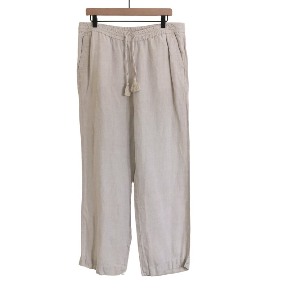 Talbots 100% Linen Easy Drawstring Pants Size 12